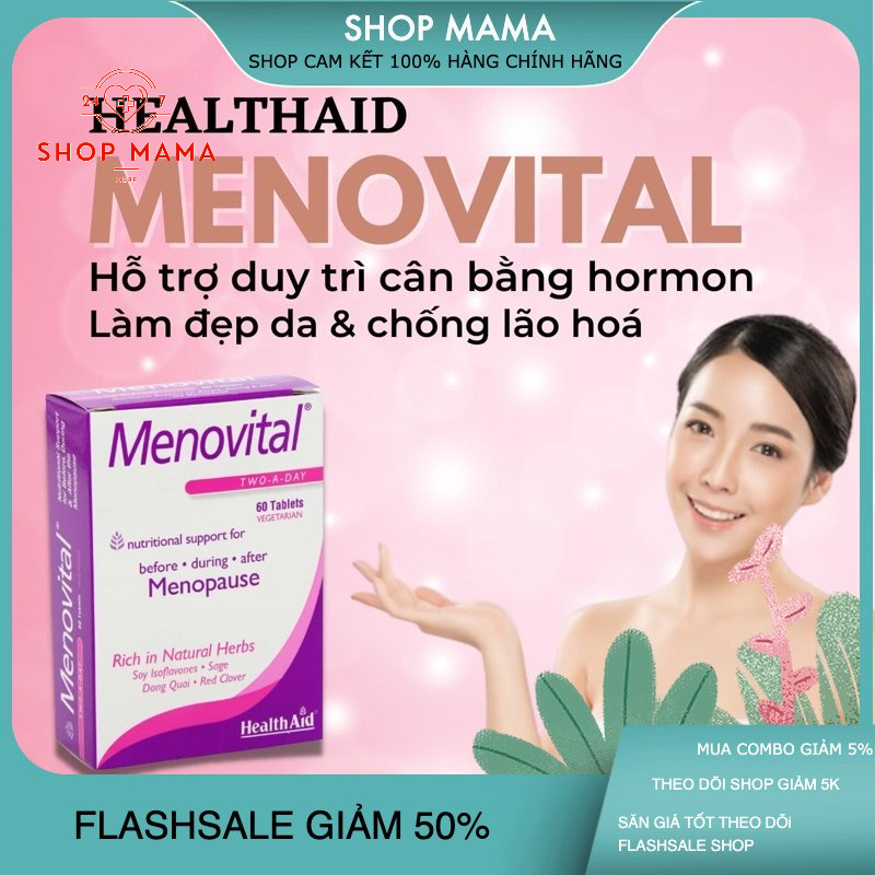 Viên uống điều hoà nội tiết Menovital 30v chính hãng Healthaid Anh