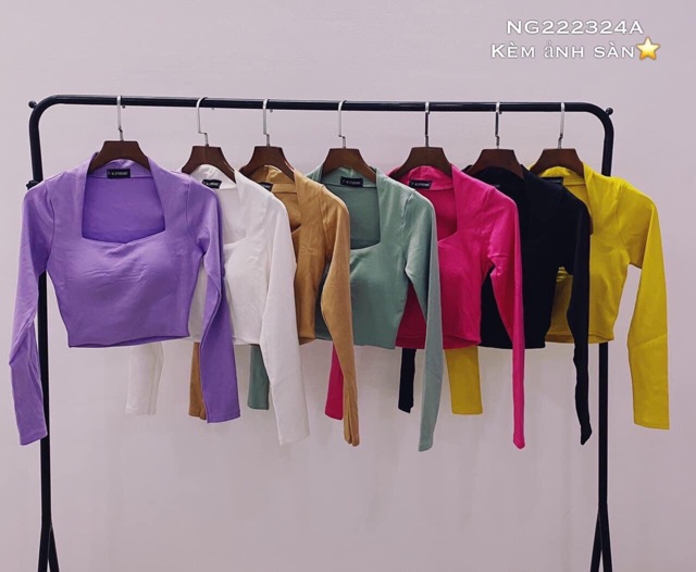 Áo croptop tay dài có mút ngực | BigBuy360 - bigbuy360.vn