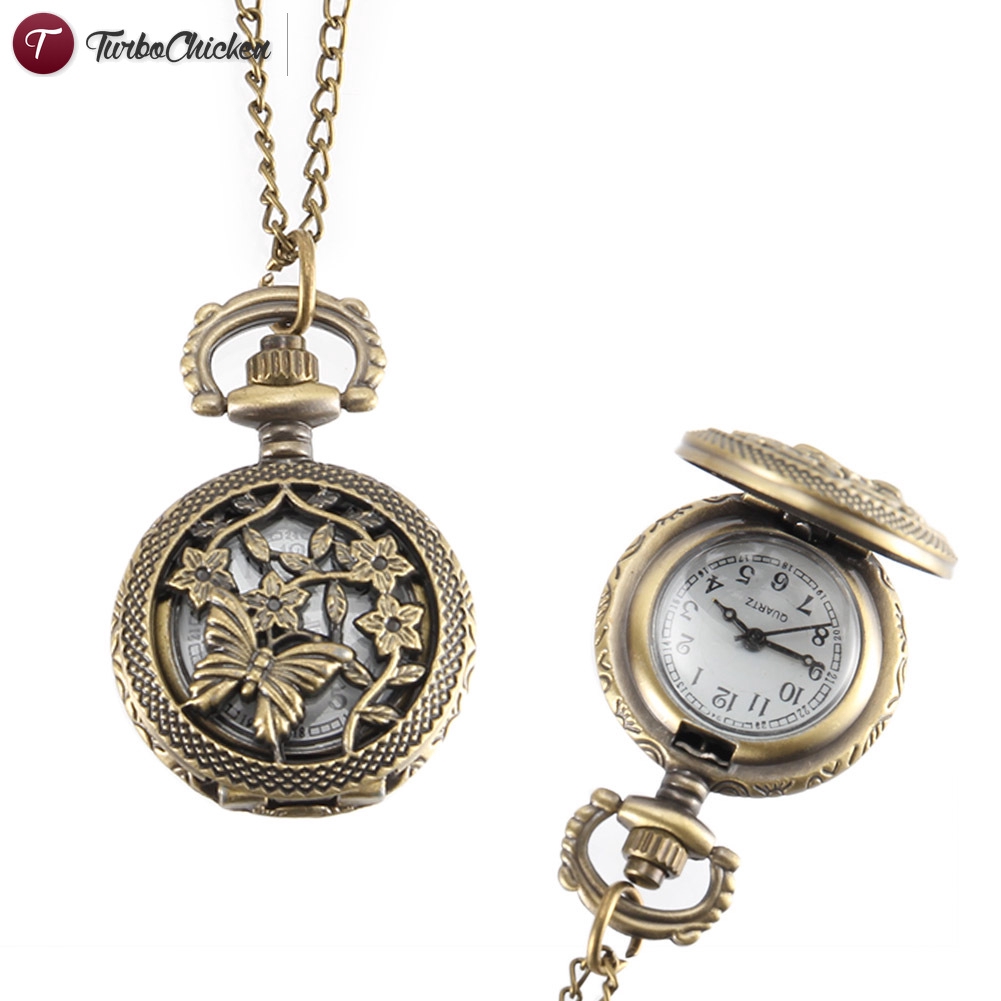 Đồng Hồ Quả Quýt Chạm Khắc Hình Bông Hoa Phong Cách Vintage