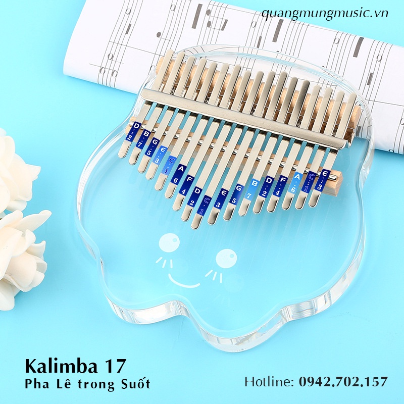 Đàn piano Trong Suốt Pha Lê Kalimba 17 phím chất lượng cao kiểu dáng dễ thương