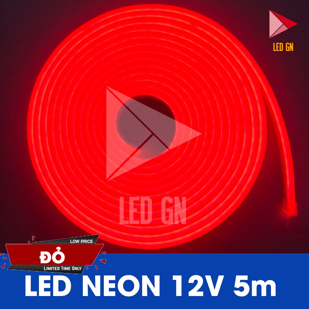 LED Dây Neon Dẻo 12V 5m - Đủ 8 Màu