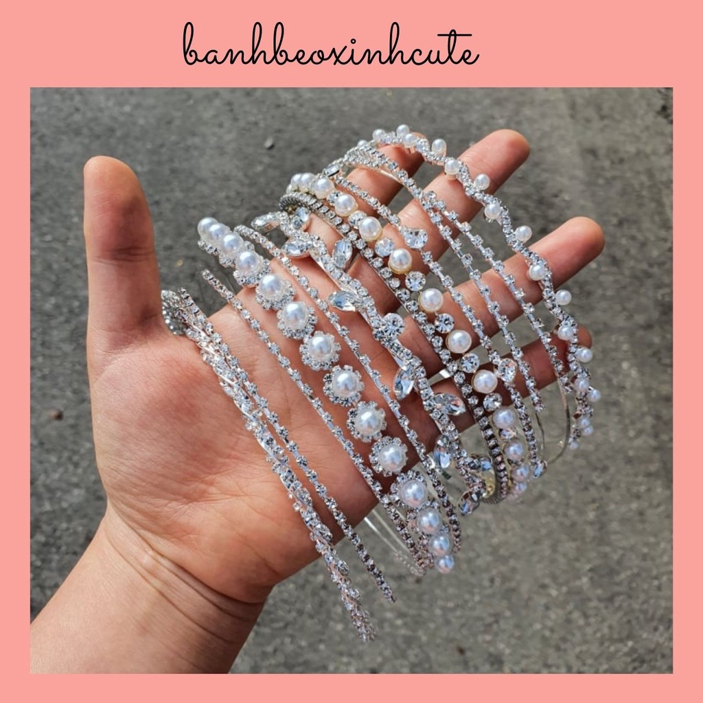 Bờm cài tóc/băng đô đính đá phong cách tiểu thư Hàn Quốc quà valentine