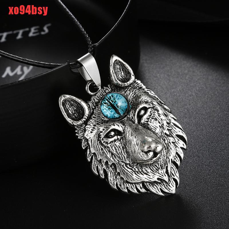 Dây Chuyền Mặt Đá Sapphire Hình Mắt Quỷ Kiểu Viking 94bsy