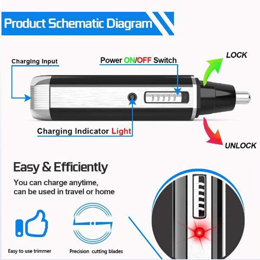 Bộ Tông Đơ Cắt Tóc / Cạo Râu / Lông Mũi / Cạo Râu 4 Trong 1 Chống Thấm Nước Có Thể Sạc Lại Tiện