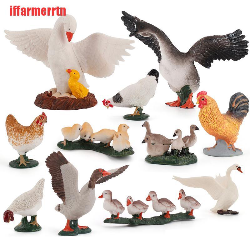{iffarmerrtn}Farm Simulation Chicken Duck Goose animal model Bonsai figurine home decoration NZM