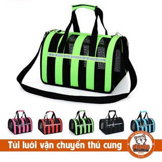 [Màu ngẫu nhiên] Túi lưới vận chuyển thú cưng, chó mèo phản quang