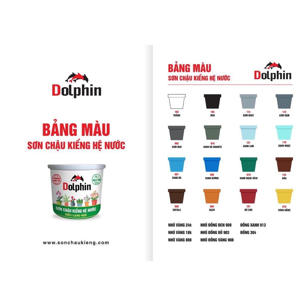 Sơn chậu hệ nước màu Xanh Lam Dolphin 1kg