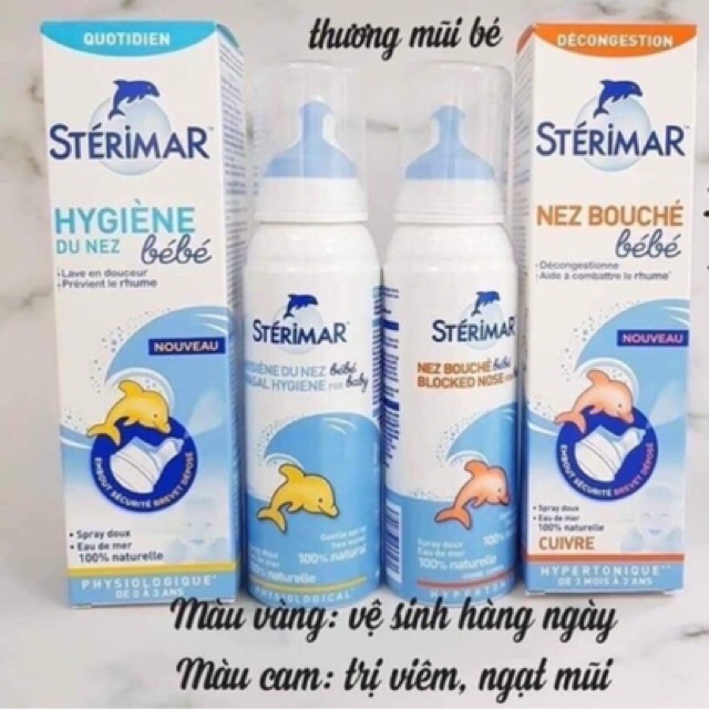 Nước xịt muối biển/kháng viêm STERIMAR Pháp 100ml