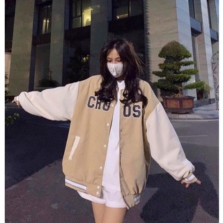 Áo Khoác Bomber Choose Chất Nỉ Nhung Phối Tay 2 Màu Siêu Hot Hit/ Free Size