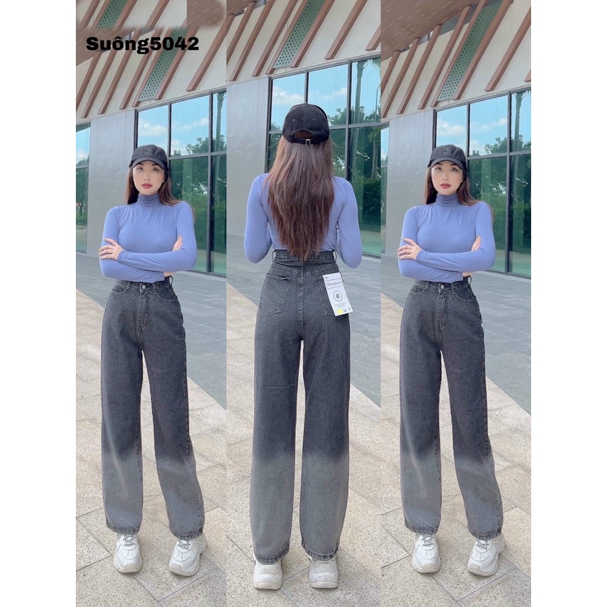 [VIDEO+FREESHIP ] QUẦN JEANS ỐNG RỘNG NỮ LƯNG CAO LAI CUỐN LOANG MÀU XÁM TRẮNG CHÂN MỀM MỊN DÀY DẶN CỰC PHÁ CÁCH NITIQC