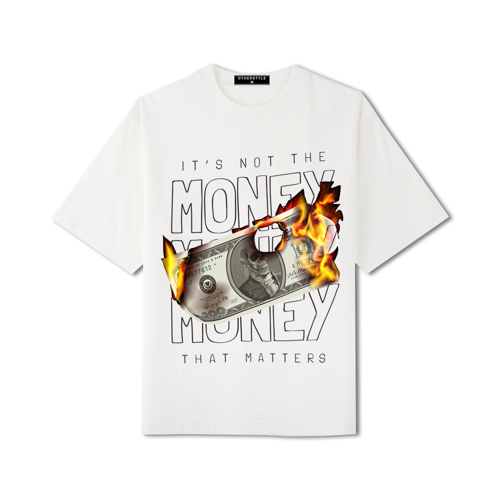 Áo thun tay lỡ Unisex form rộng Fire Money phong cách Hàn Quốc giá tốt