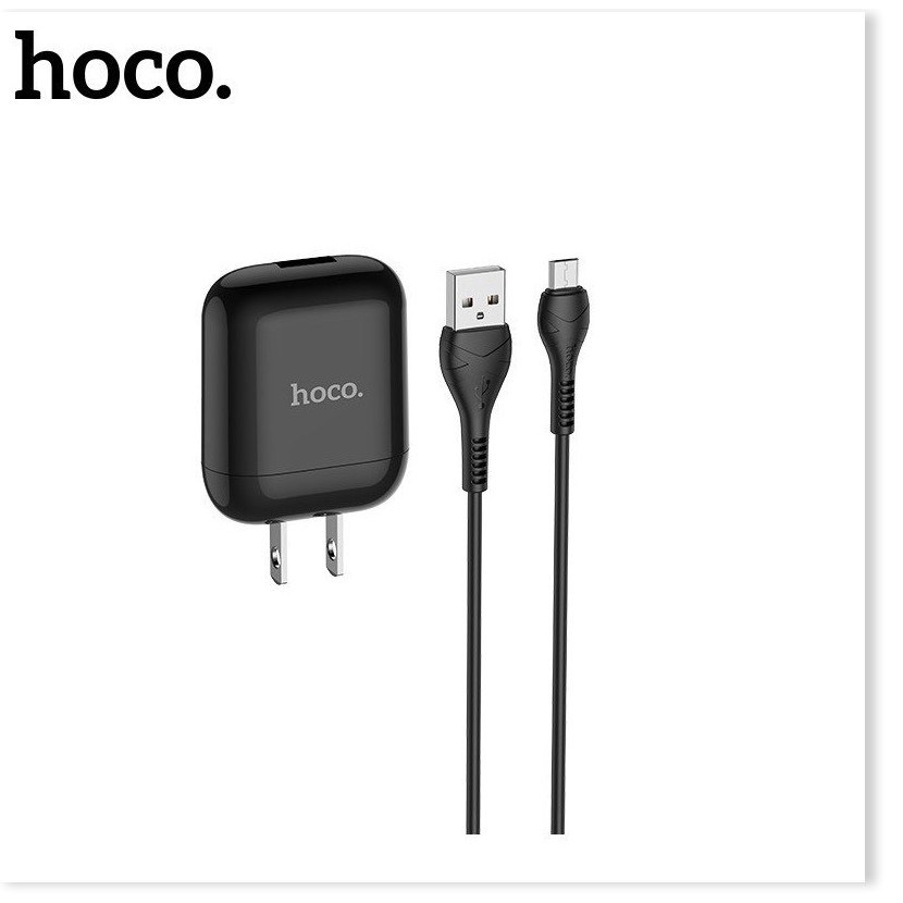 Combo cốc sạc 1 cổng usb và cáp sạc Hoco HK2 Type-C hỗ trợ sạc nhanh 3.4A cho Smartphone nhựa PC cao cấp, chống cháy nổ