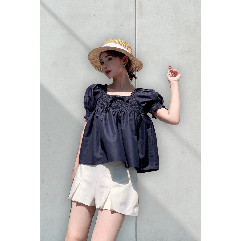 TUBYCATU | Quần short trắng xẻ lai size S M L