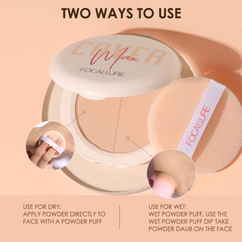 Phấn nền dạng nén chất lì FOCALLURE bổ sung vitamin C và kiềm dầu cho da mặt 9g | BigBuy360 - bigbuy360.vn