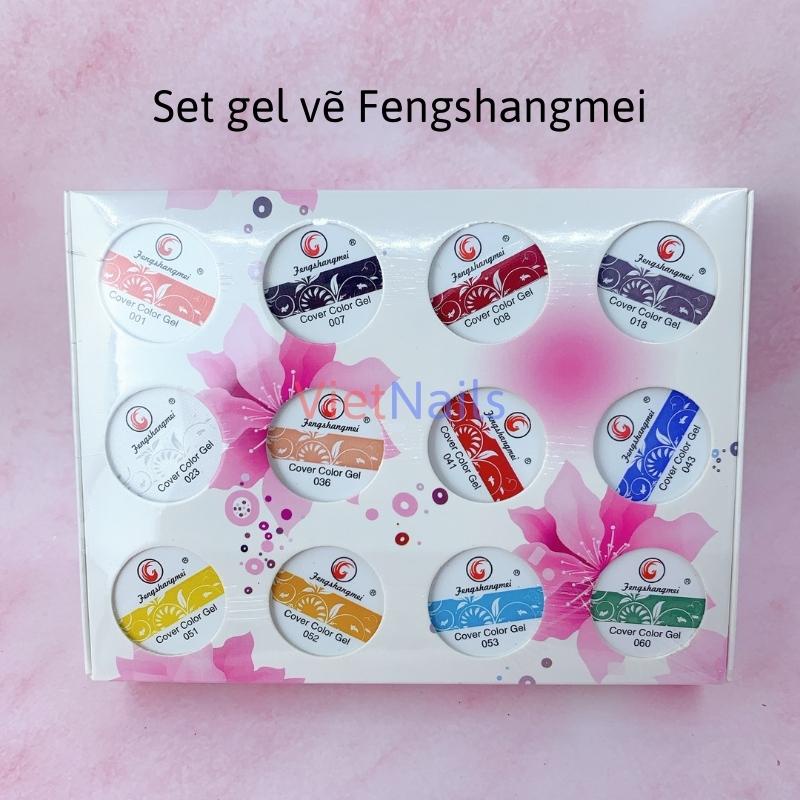 Set Gel Vẽ Móng FENGSHANGMEI Cao Cấp - Gel Vẽ Nổi Đậm Đặc
