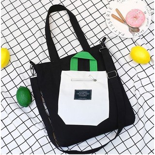 Tote vải bố living bag đeo chéo ,tote vừa a4