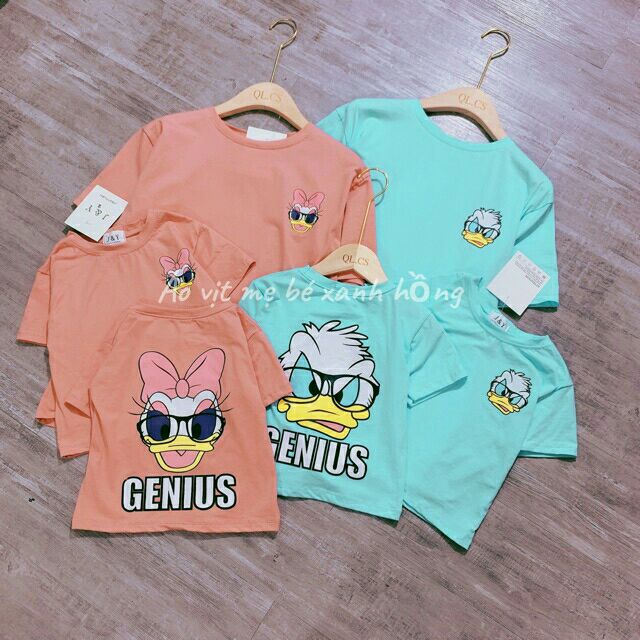 Áo đôi mẹ và bé chữ genius