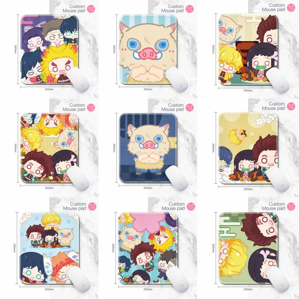 Miếng di chuột in hình KIMETSU NO YAIBA ver CHIBI LÙN anime Thanh Gươm Diệt Quỷ kê lót chuột tiện lợi
