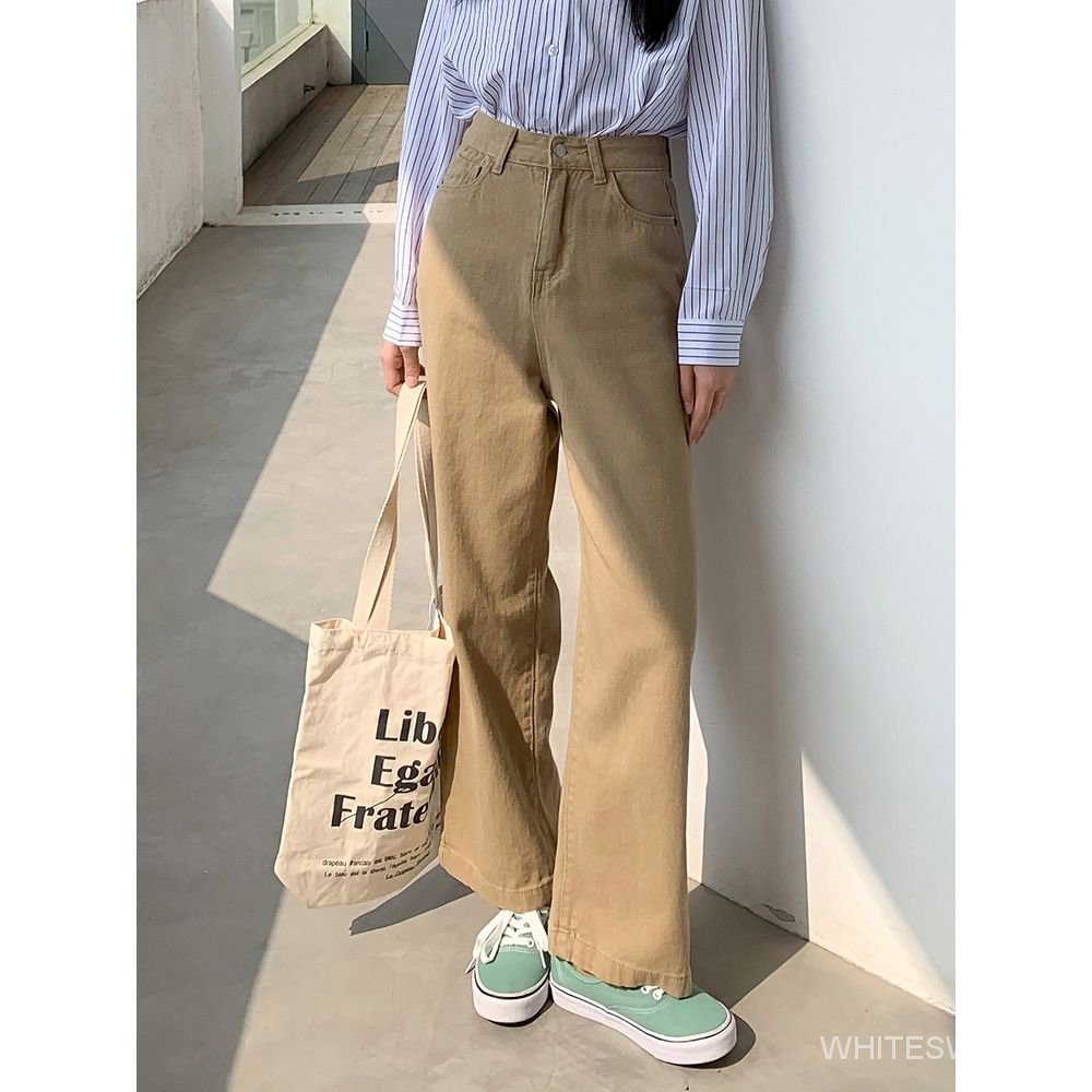 Quần Jeans Nữ Lưng Cao Ống Rộng Thời Trang 2021