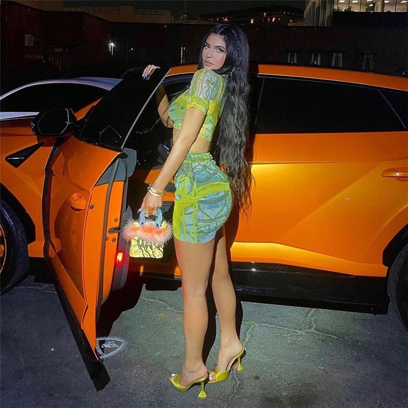 DUNEA Set áo thun ngắn tay cổ tròn chân váy eo cao quyến rũ dành cho nữ