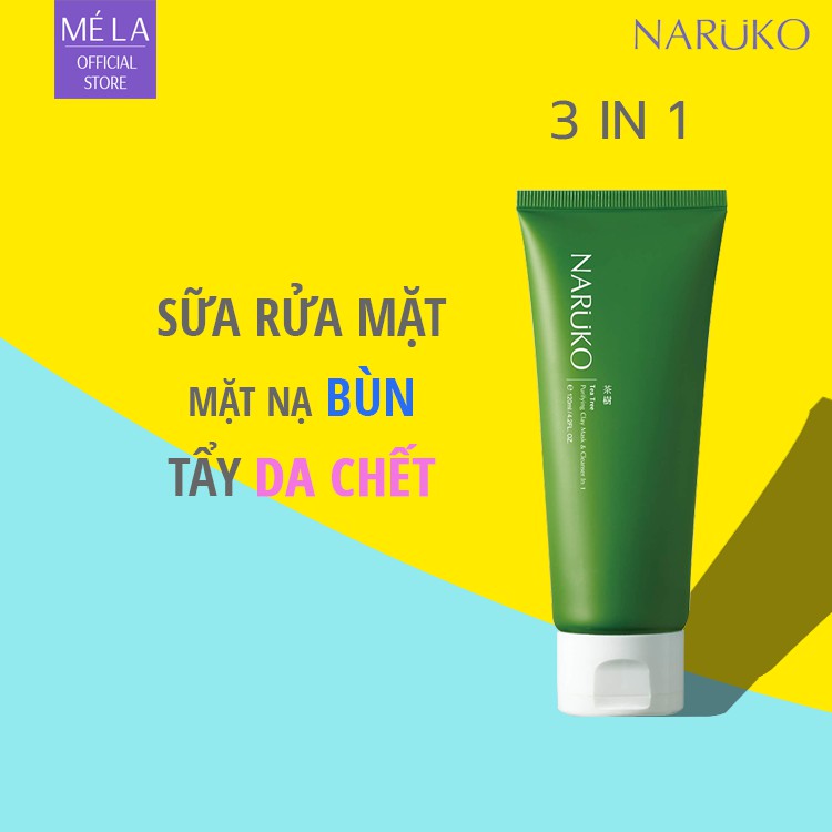 [ Nội Địa Đài ] Sữa rửa mặt tràm trà đất sét Naruko Clay Mask and Cleanser 3 in 1 | BigBuy360 - bigbuy360.vn