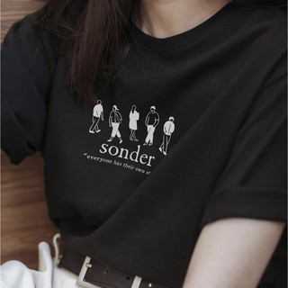 Áo thun in trắng đen cotton 🍄 Sonder 🍄