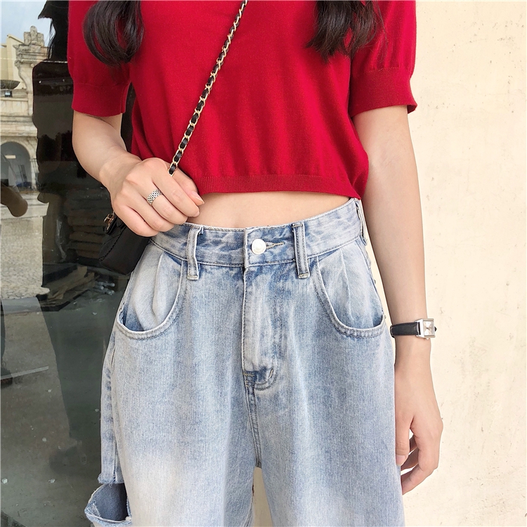 Quần dài thời trang nữ ống rộng phong cách retro Hàn Quốc | BigBuy360 - bigbuy360.vn