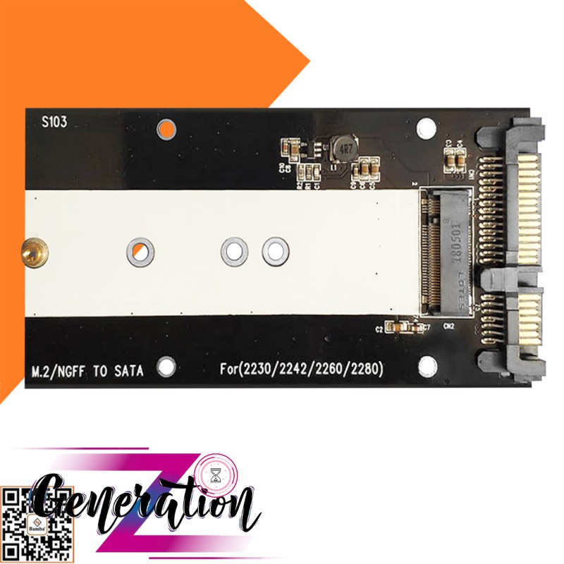 HỘP ĐỰNG Ổ CỨNG SSD M2(NGFF) RA SATA - BOX SSD M2(NGFF) RA SATA 3 BAMBA B3 - VỎ NHÔM