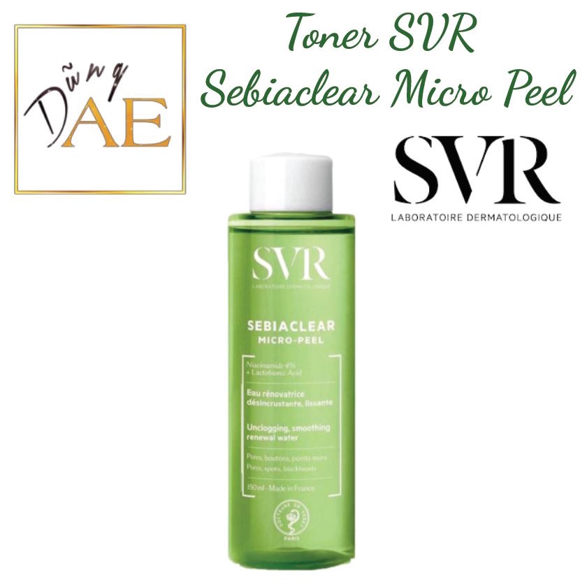 Toner SVR Sebiaclear Micro Peel Nước Cân Bằng thanh lọc, tẩy tế bào chết cho da dầu mụn 150mL