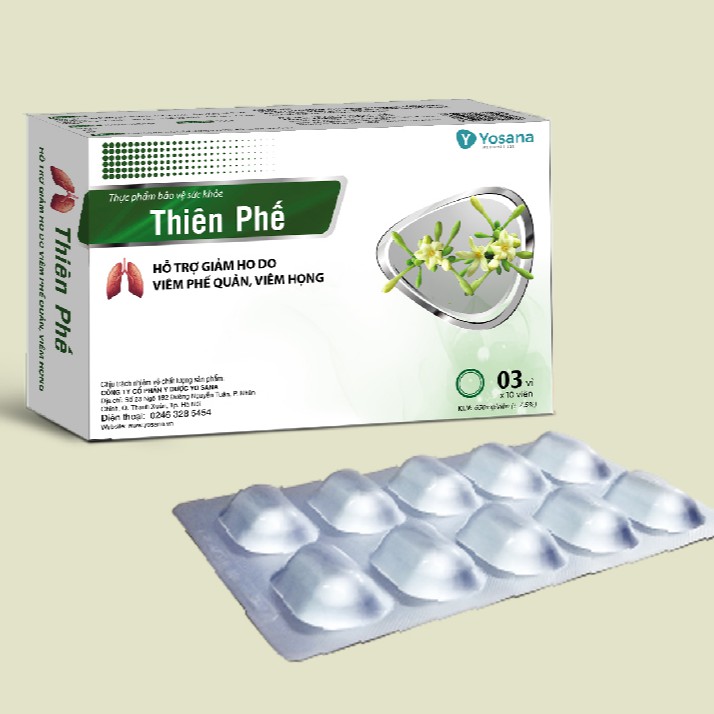 Thiên phế - Hỗ trợ giảm ho do viêm phế quản, viêm họng, giảm đau rát họng (30 viên)
