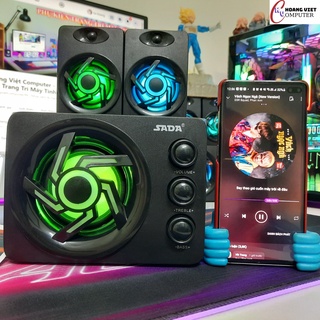 Loa máy tính 2.1 sada d-209 bass siêu trầm, âm thanh sống động - led rgb