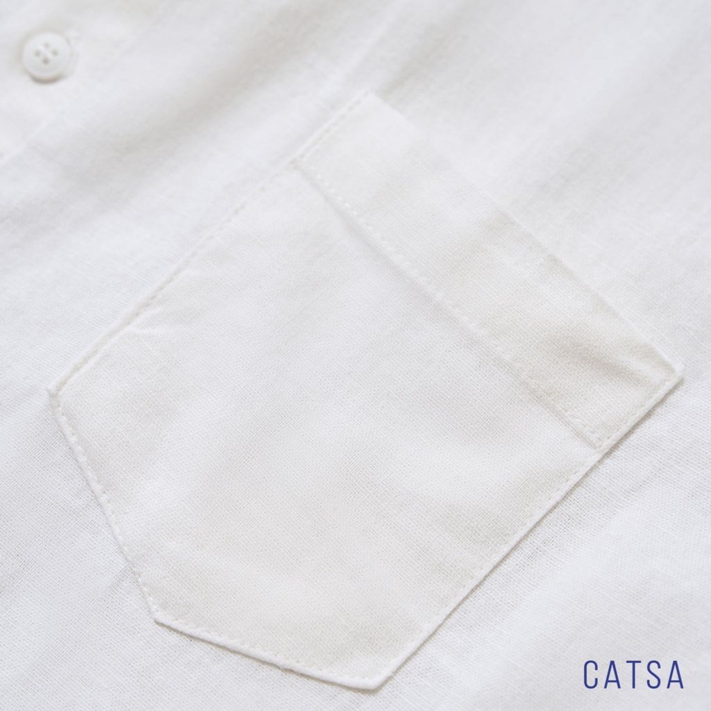Áo sơ mi trắng CATSA, shirt trắng form rộng Oversize mặc thoải mái, phong cách ASC347