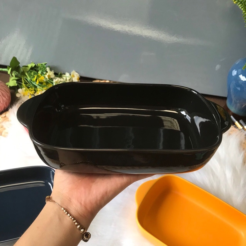 Khay chữ nhật sứ, Nướng Bánh,Chịu Nhiệt, 8 Màu Tuỳ Chọn cỡ 23*13cm