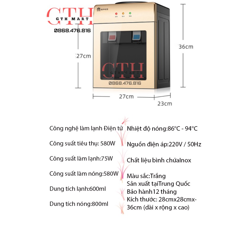 Cây nước nóng và lạnh  mini GTH SHOP