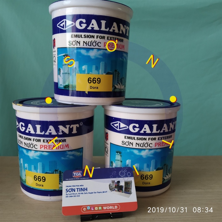 Sơn nước ngoại thất Galant màu vàng nắng 669 800ml