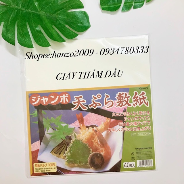 Giấy thấm dầu chiên xào cho bé Nhật Bản
