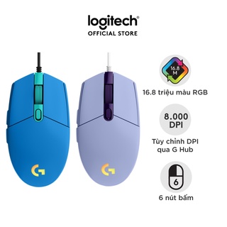 Chuột Gaming có dây Logitech G203, màu tím Lilac (910-005853)