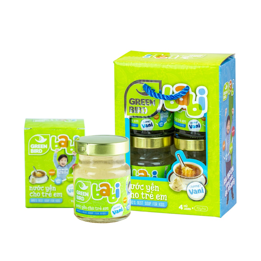 Nước Yến Cho Trẻ Em Green Bird Babi - NUTRINEST - Hương Vani - Hũ Đơn (72g)