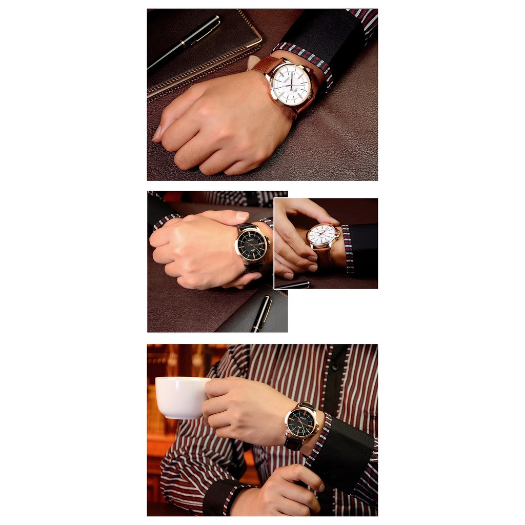 Đồng hồ nam Yazole 358 dây da thời trang sang trọng lịch lãm | BigBuy360 - bigbuy360.vn