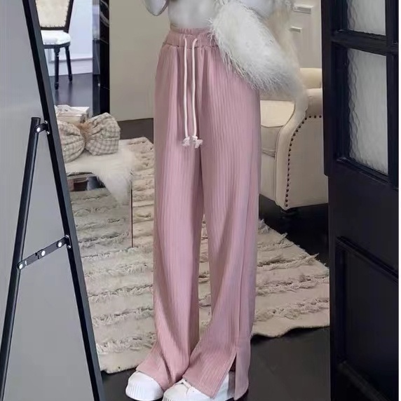 SUXI Quần ống rộng Lưng Cao Màu Sắc Đơn Giản Thời Trang Xuân Hè Cho Nữ