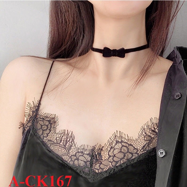 Choker 2022 nhung kiểu nơ xinh A-CK166-167