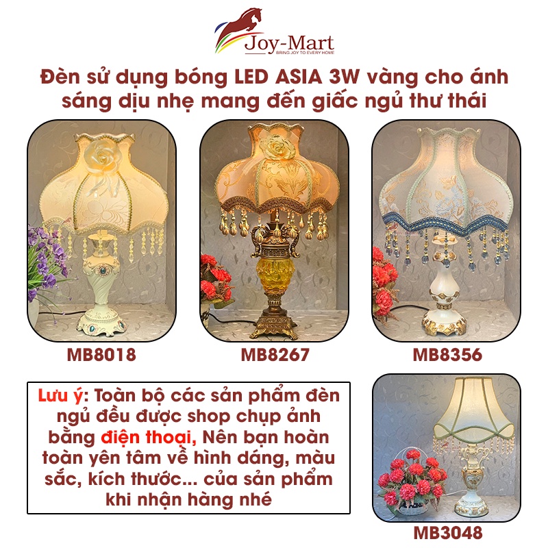 11 Đèn Để Bàn Tân Cổ Điển Trang Trí Phòng Ngủ Quý Phái Sang Trọng JOYMART Đèn Bàn Phòng Khách Chao Vải Cao Cấp