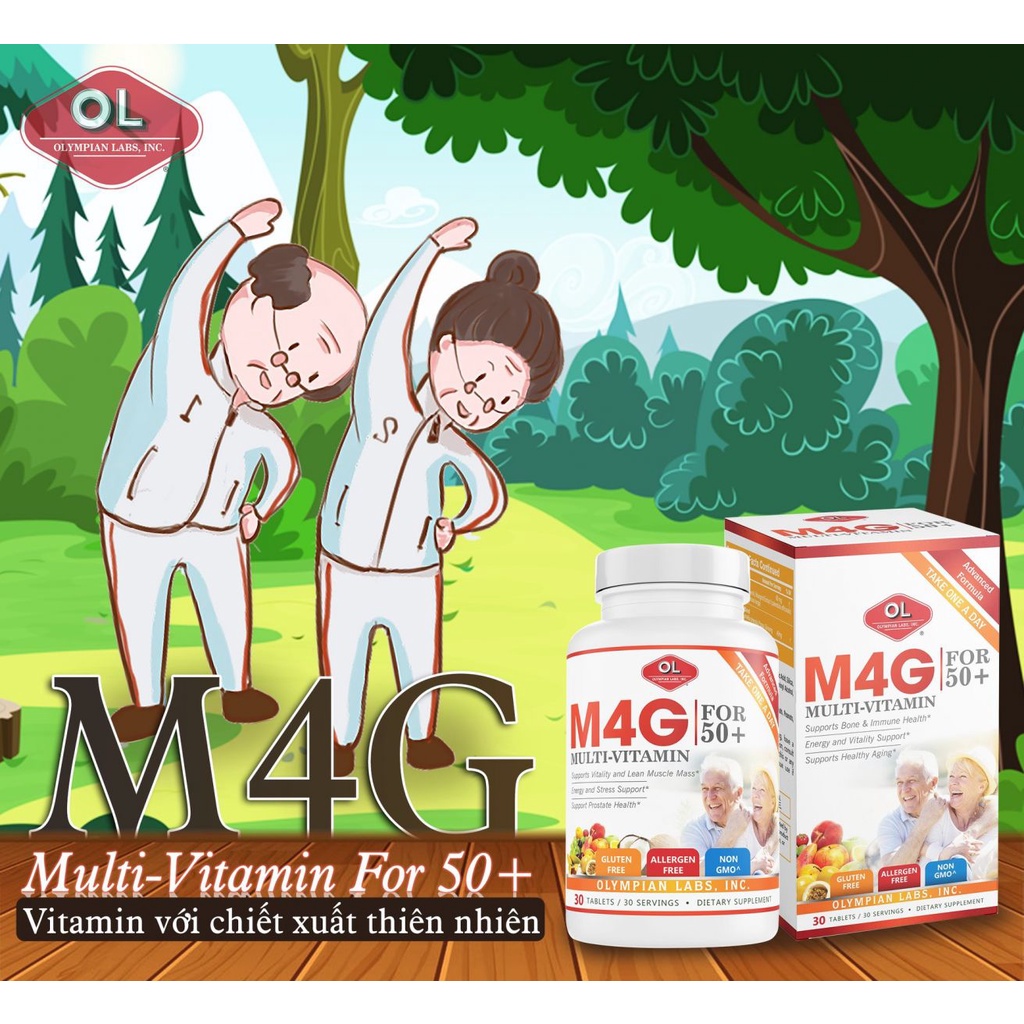 Vitamin Tổng Hợp Cho Người Già M4G Multi Vitamin For 50+ Olympian Labs - Bổ Sung Vitamin Và Khoáng Chất