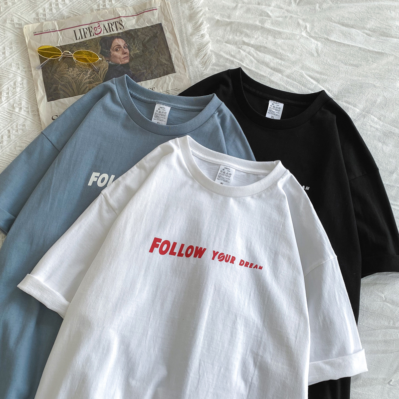 Áo Thun Tay Ngắn Dáng Rộng Mẫu 2021 Phong Cách Hàn Quốc Năng Động Cho Nam