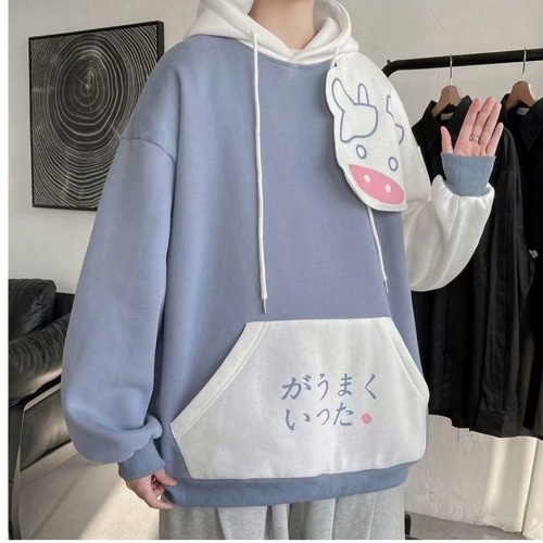 Áo hoodie dài tay dáng rộng phong cách Hàn Quốc thời trang xuân thu 2021 cho nam