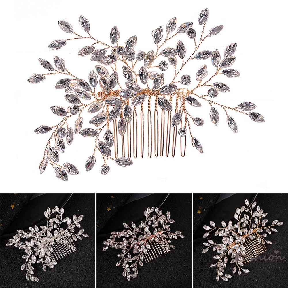 Lược Cài Tóc Hình Hoa Đính Đá Đơn Giản Siêu Bền Cho Nữ