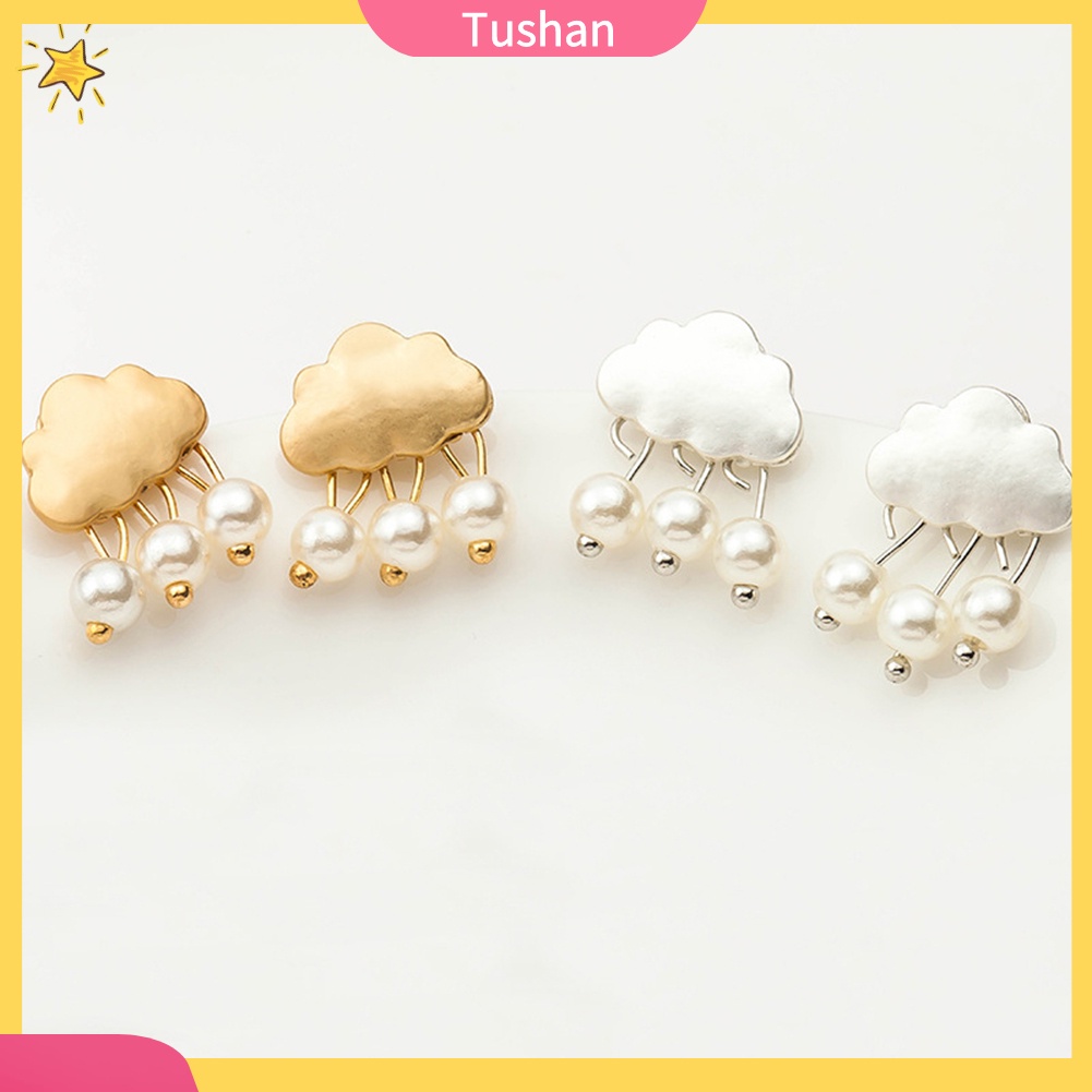 Hoa tai hình đám mây mưa đính ngọc trai xinh xắn cho nữ