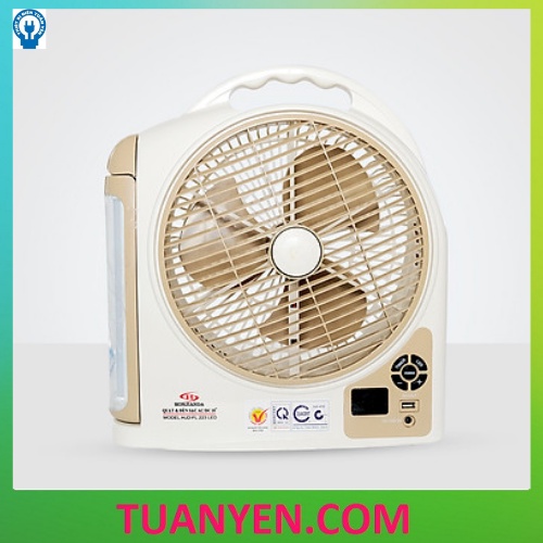 QUẠT SẠC TÍCH ĐIỆN HONJIANDA FL 223 - TÍCH HỢP ĐÈN LED & CỔNG USB - HÀNG CHÍNH HÃNG