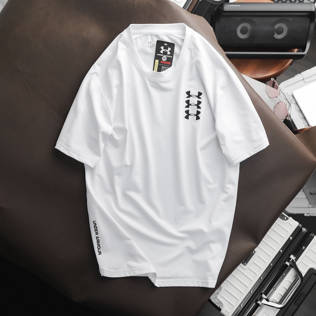 Áo thun nam tập thể thao UD MEN TRAINING FLEECE 3LOGO, sợi vải đan xen thông thoáng, siêu mát, đàn hồi tốt