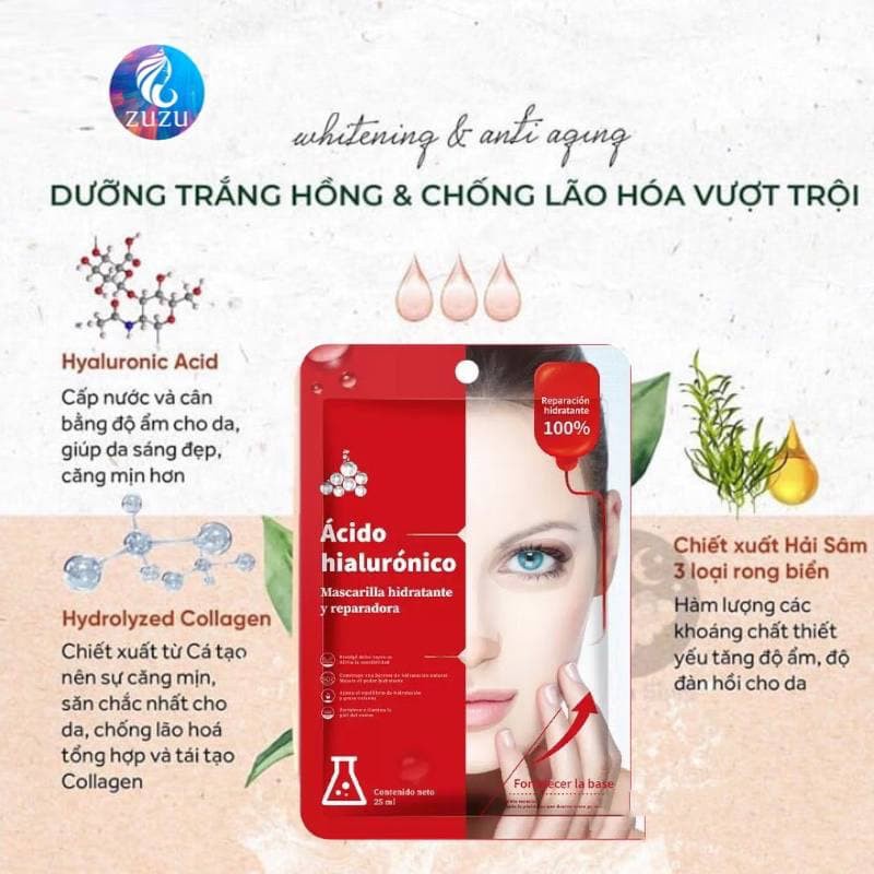 [HOT] Mặt nạ giấy cấp ẩm, dưỡng trắng, làm dịu da, loại bỏ bã nhờn và cung cấp dưỡng chất cho da